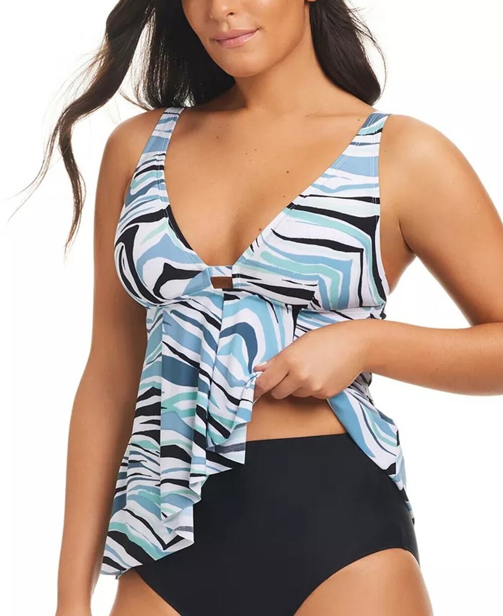 Beyond Control Women Animal Printed Beachwear Layer Swim Tankini Top Size US 16
